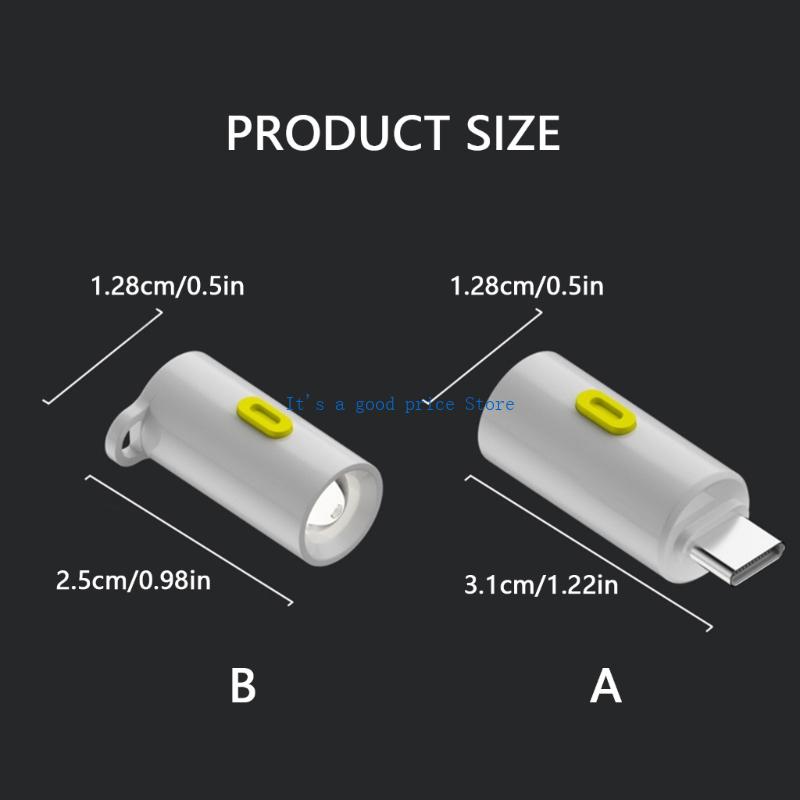 Lightweight USB C Flashlight Plugs &Play Mini LED Lamp For Hiking Backpacking Emergency Light for Computers Powerbanks