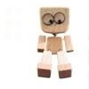 Shaking Man Statue Handmade Wooden Man Figurine with Shaking Feet Unique Car Dashboard Decoration Desktop Ornament for Home