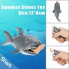 1Pcs Quirky Spoof Squeeze and Spit Foot Shark Stress Relief Toy