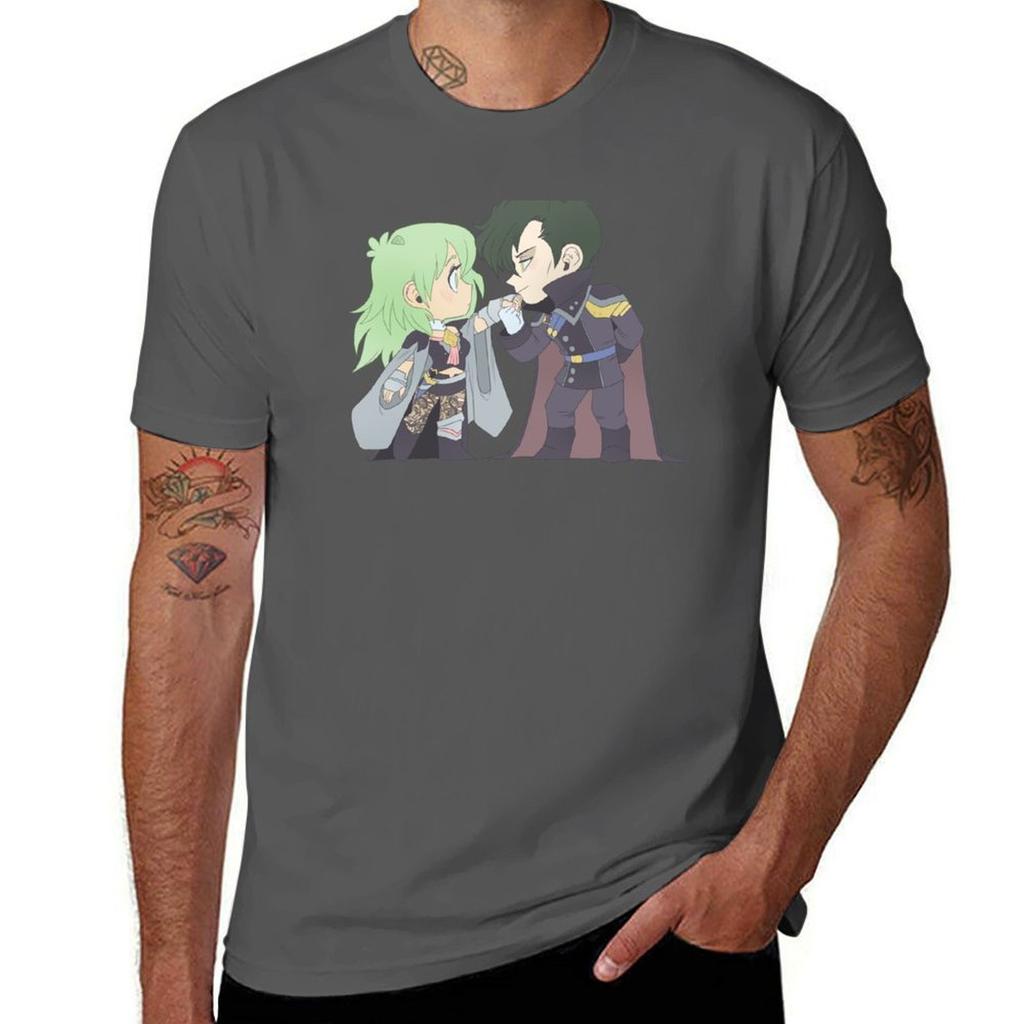 Byleth X Hubert Fire Emblem Three Houses Chibi Cuties Tshirt Cool Feeling Summer Tee Shirt