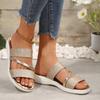 Fashion Causal Summer Women Wedge Sandals Open Toe Flip Flops Custom Glitter Ladies Casual Shoes Outdoor Beach Slippers Ladies Sandals
