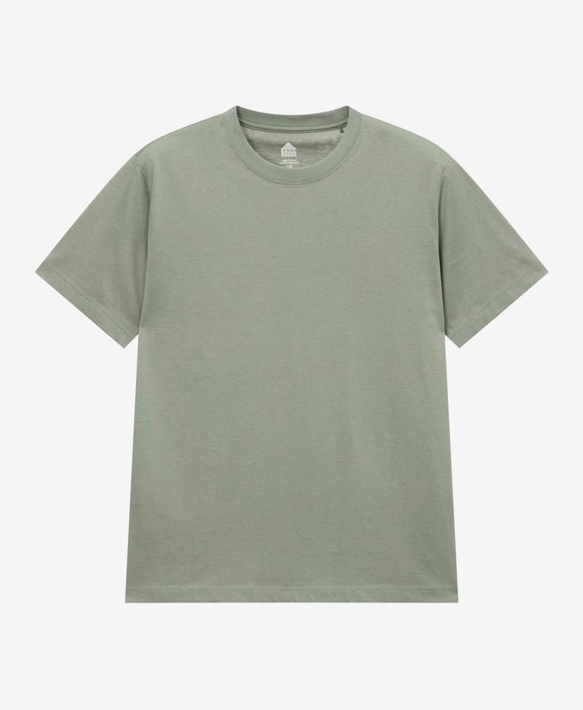 BASIC HOUSE 30-Count Cotton Regular Fit Round Plain Short Sleeve T-Shirt (6 Colors) Lats0126 (Type A)