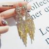 Pearl & Zircon Tassel Earrings