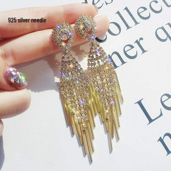 Pearl & Zircon Tassel Earrings