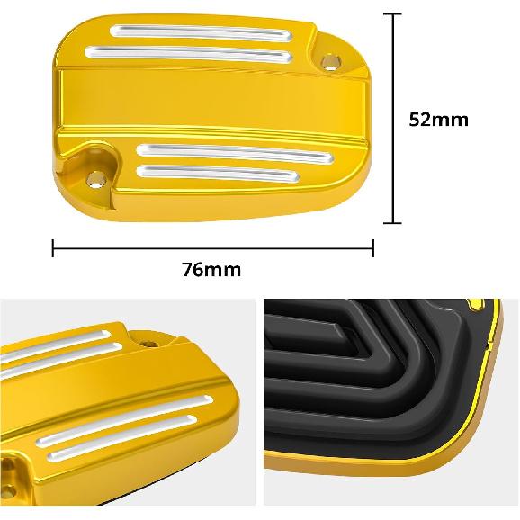 NICECNC Gold Front Brake Master Cylinder Cover Cap with Fluororubber Gasket Brake Pump Cover Compatible with Harley Revival FLH 2021, Replacement for