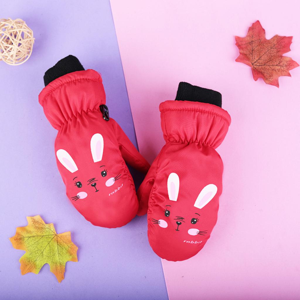 Gants de Ski pour Enfants - Nouveaux Hiver Épaissis en Coton Doublé Polaire pour la Chaleur - Design Adorable pour Garçons et Filles Adaptés aux Enfants Plus Grands