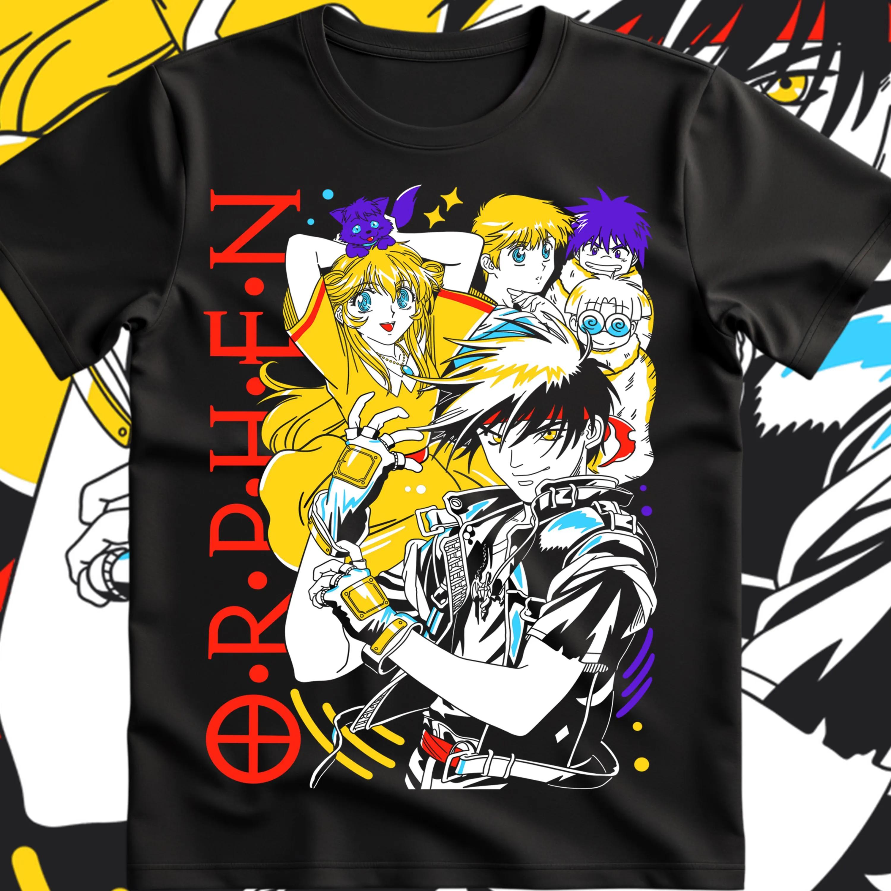 Orphen Tshirt Majic Markon Hen Retro Gift Shirt Pattern Mens and Womens Summer Pure Cotton Comfortable Loose Fashion Tshirt M