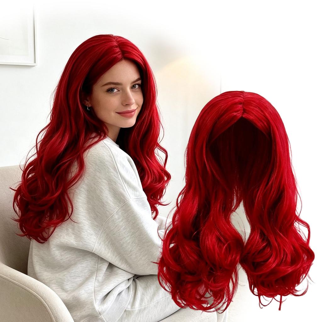 Long Red Wig for Women Cosplay Party Costume