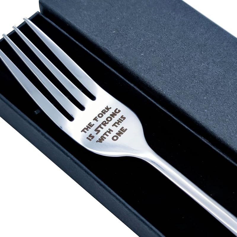 May The Fork Be With You Laser Engraved Stainless Steel Fork with Gift Box, Gift For StarWars Fans LAIX FORKS