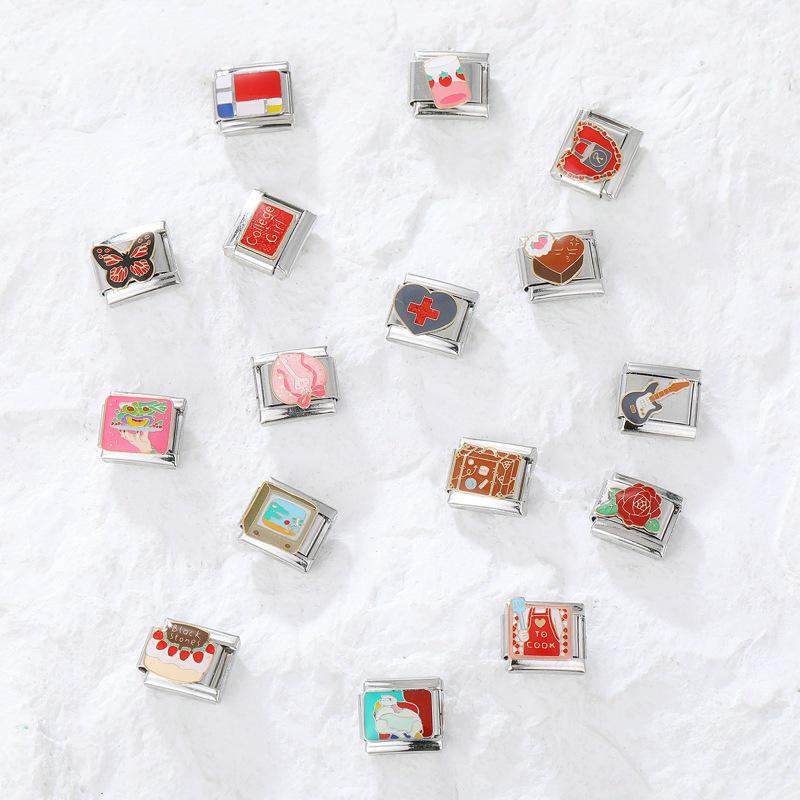 Handgefertigtes italienisches Rotes & Schwarzes Serie Leichter Luxus Charm Armband