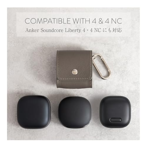 [Dom Teporna] Soundcore Liberty 5 and 4 Case Only, Genuine Leather Earphone Case, Anker Compatible, Full Protection, Charging While in Place, Carabine