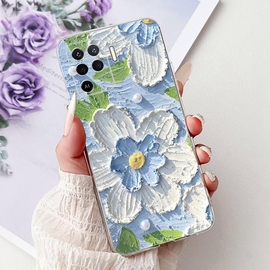 For Oppo Reno 5 Lite Case CPH2205 Fashion Painted Cover Soft Slim Phone Case For Oppo Reno5 Lite Reno 5F 5Z Reno5F Reno5Z Fundas