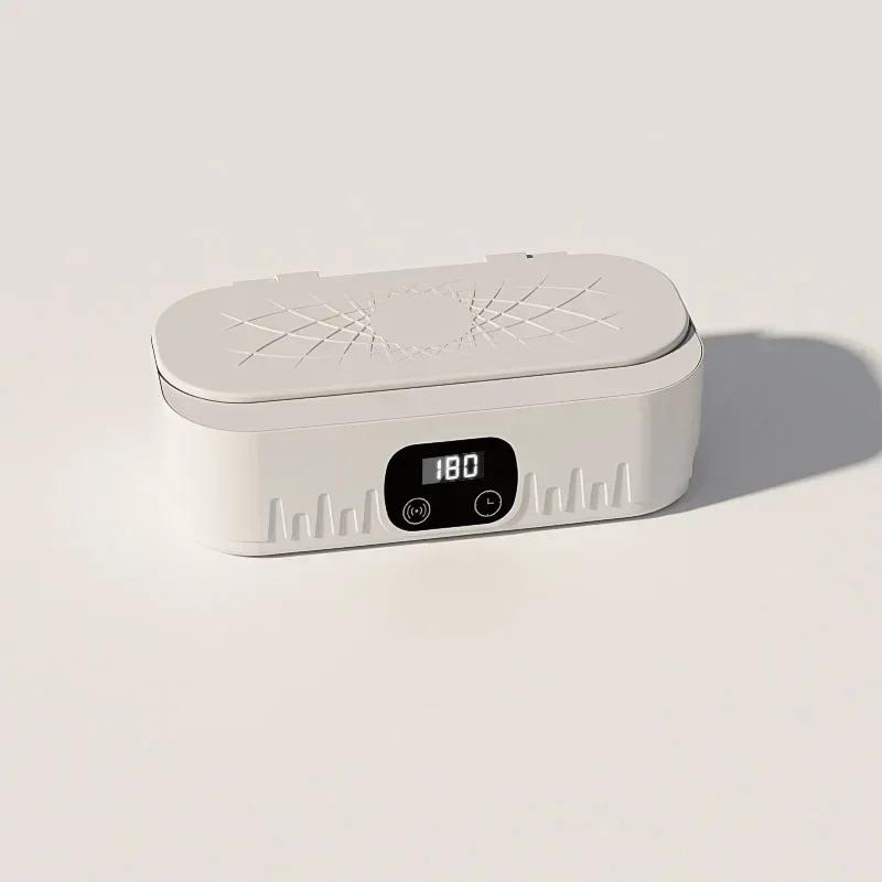 

Мини Ультразвуковой Бытовой Очиститель Высокочастотный Вибрационный Инструмент для Очков Ювелирных Изделий Посуды Глубокая Очистка EU белый