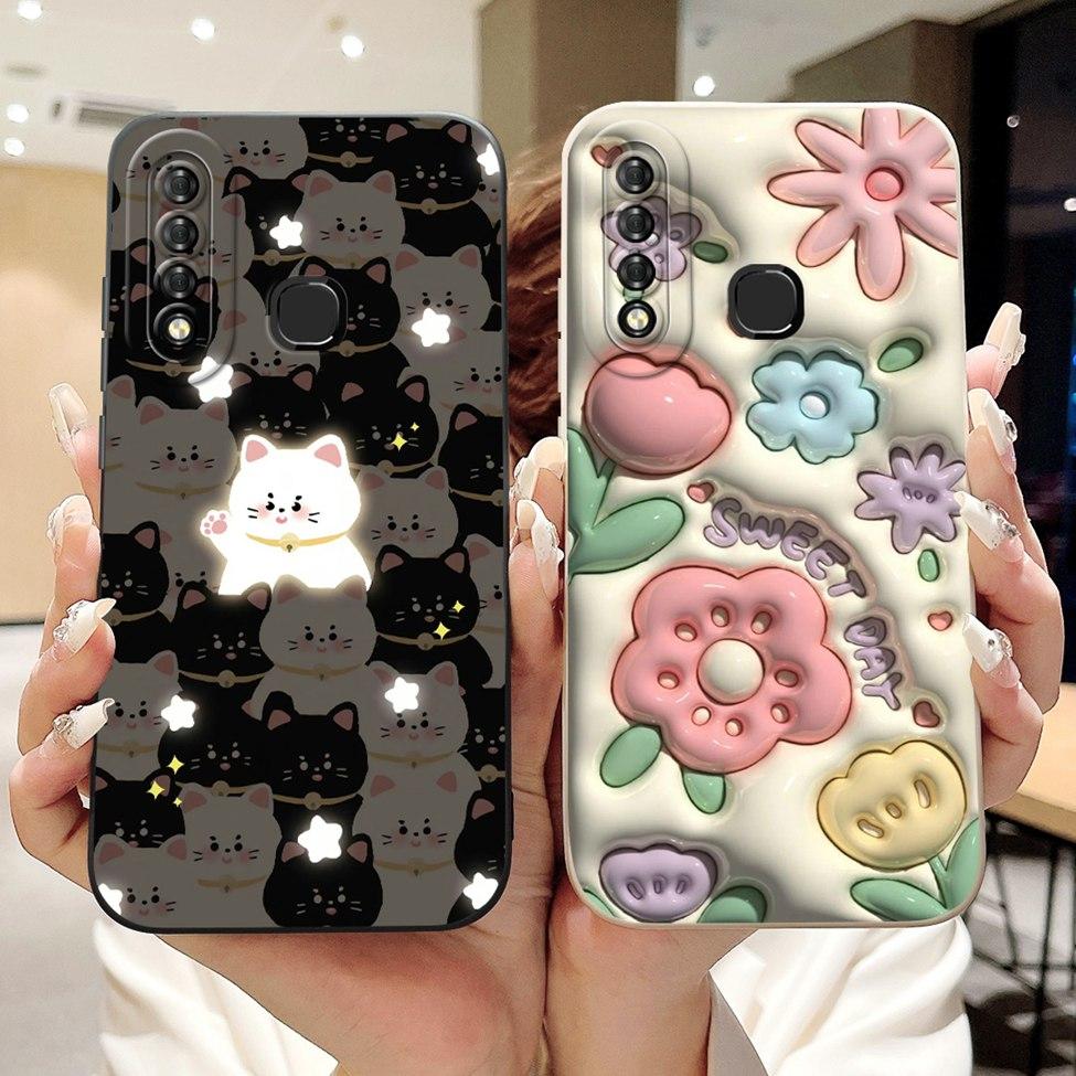 For Infinix S4 Cover Case Luxury Cute Cat Printing Pattern Casing For Infinix Smart 3 Plus X627V Back Cover S4 X626 X610B X626B