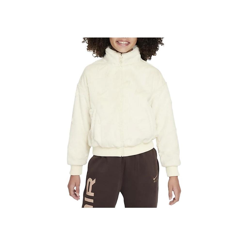 Nike Jacket Solid Color Stand Collar Zipper Casual Kids jackets Coconut-Milk FJ6154-113