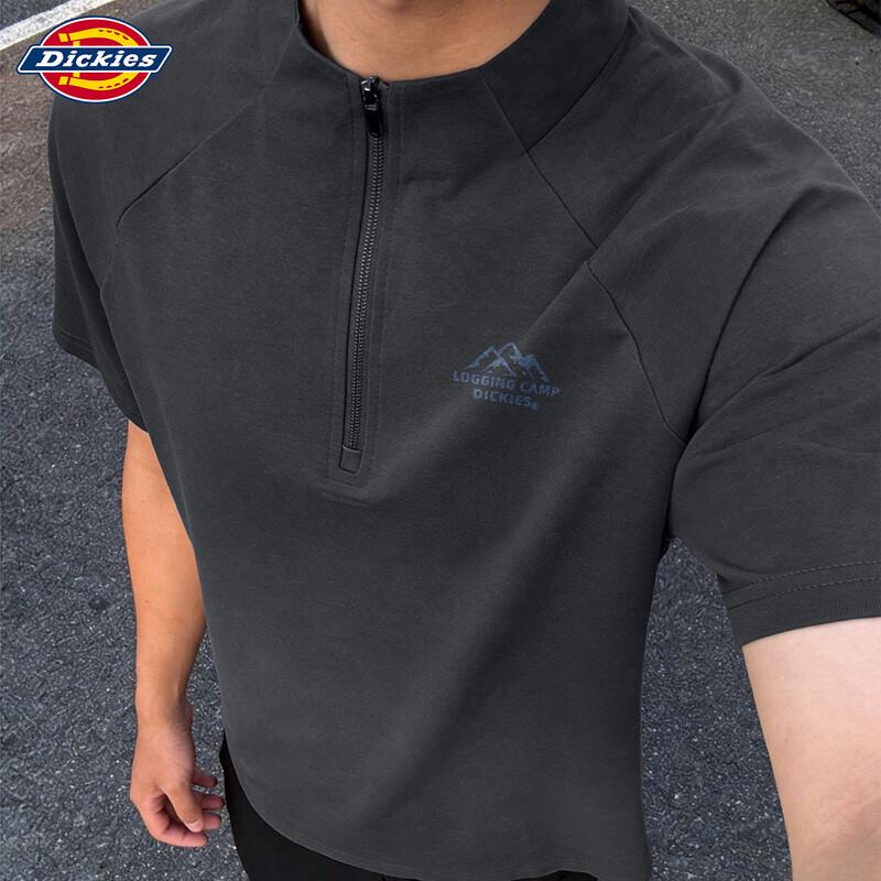 Dickies Men s Half-Zip Quick-Dry Short Sleeve T-Shirt L