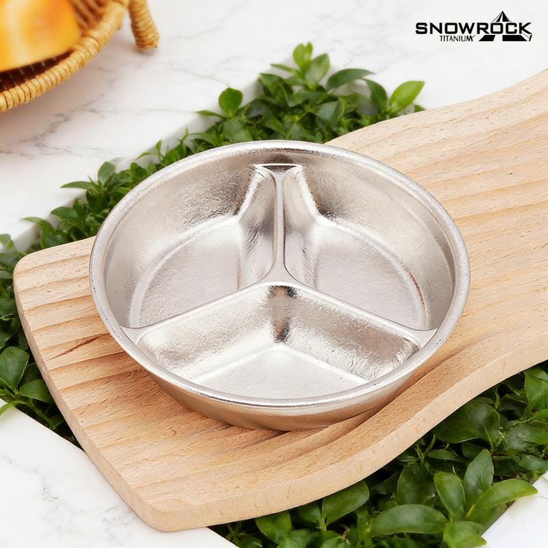 SNOW ROCK Pure Titanium Ice Flower Children s Divided Plate