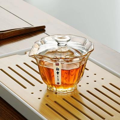 Japanese Anti-scalding High-grade Glass Cover Bowl Green Tea Bowl Household Kung Fu Tea Set Hand-held Teapot