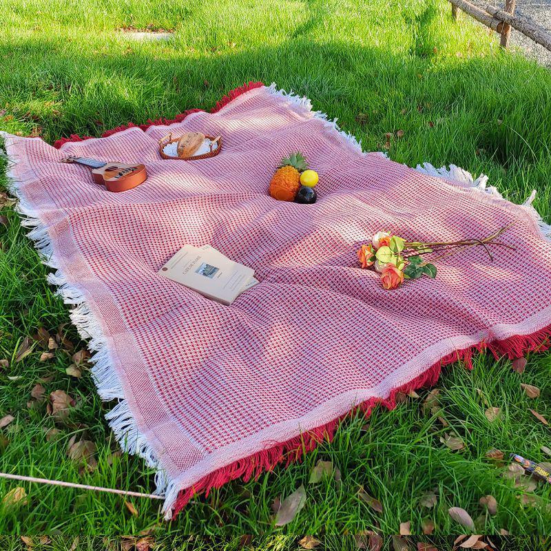 French Artistic Outdoor Double-Sided Picnic Mat - Thickened for Camping & Photography 90*90CM