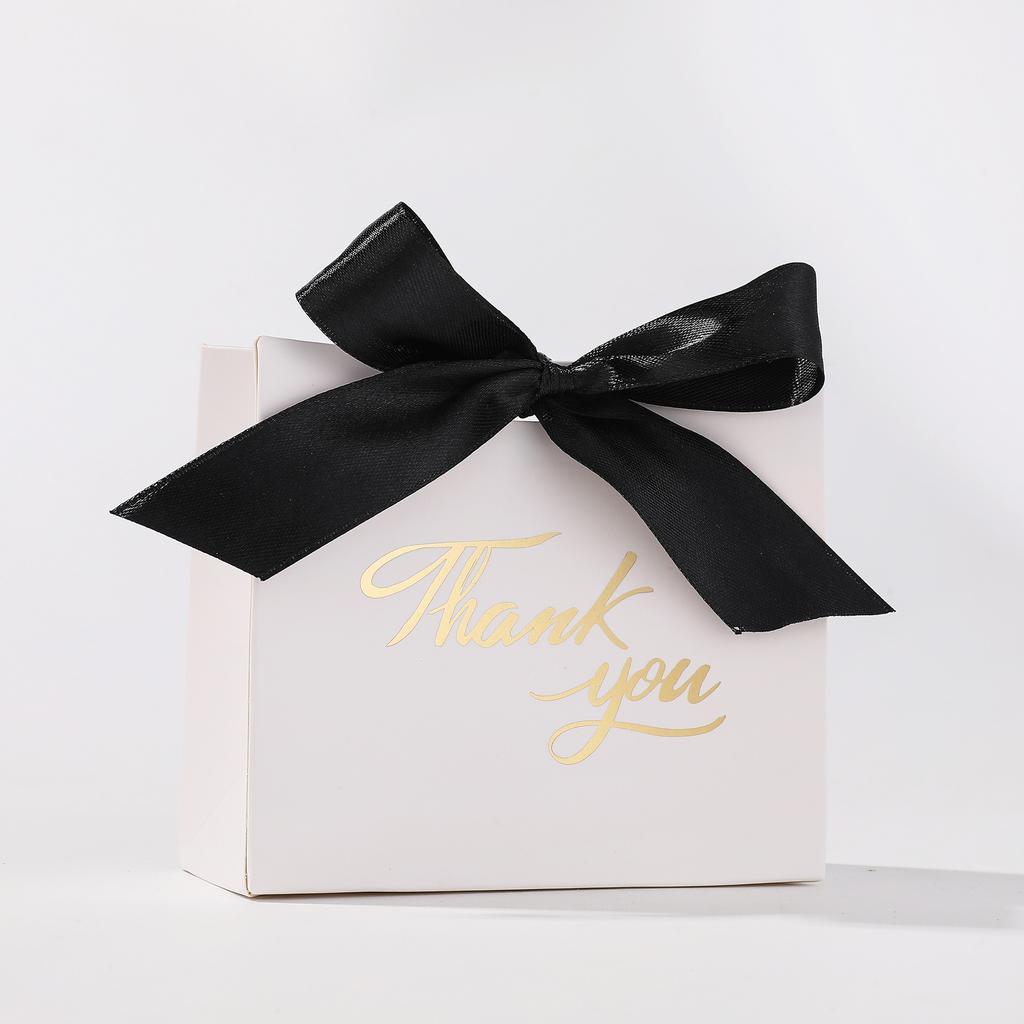 10//30/50Pcs Thank You Party Favor Gift Box White Pattern Wedding Candy Box Ribbon Bow Perfect for Small Gifts Wedding Favors