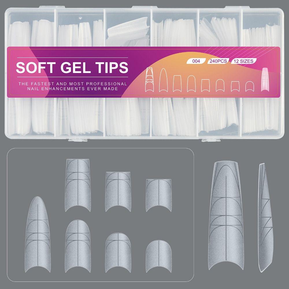 Hot Ultra-Thin Double-Sided Fake Nails with Auxiliary Line Clear Extension Nail Tips No-Trace False Nails DIY