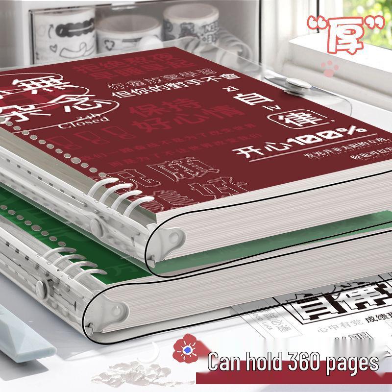 B5 Transparenter Ringbuch-Notizblock mit inspirierenden Zitaten - Weiche PVC-Hülle & Herausnehmbare linierte Seiten