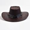 New Cow Head Decorate Western Cowboy Hats For Women Men Fashion Wide Brim Gentleman Jazz Hats Panama Cowgirl Cap Sombrero Hombre