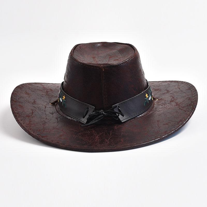 New Cow Head Decorate Western Cowboy Hats For Women Men Fashion Wide Brim Gentleman Jazz Hats Panama Cowgirl Cap Sombrero Hombre