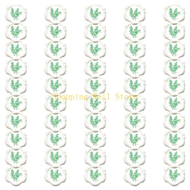 KX4B Pack of 50 Heart Wax Seal Sticker Waterproof Decoration Use