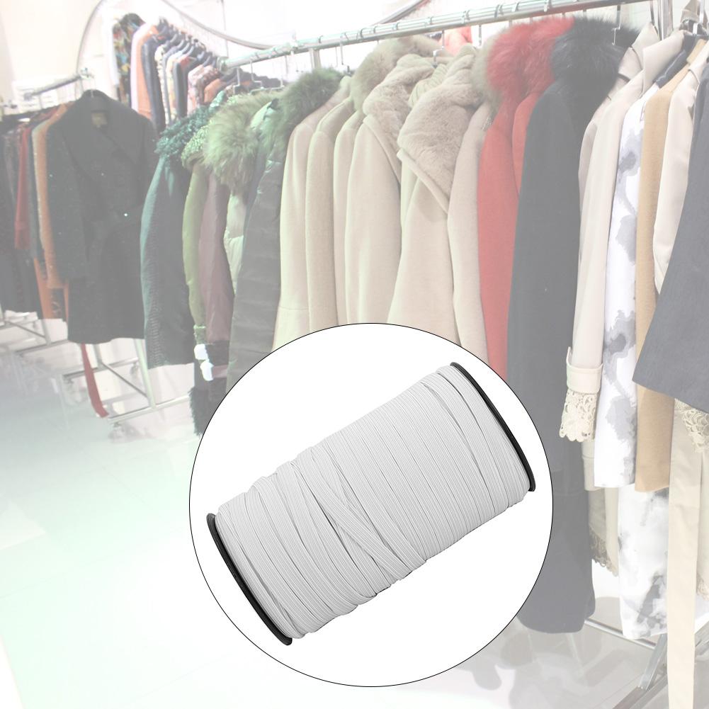 8mm 100yard Elastic Band Sewing Accessory Flat Knitted Elastic Craft for Clothing   (White)
