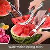 Dreiteiliges Edelstahl-Wassermelonenschneider, -Schneidegerät und -Wassermelonen-Kugelentferner, Obstschnitzwerkzeug-Set