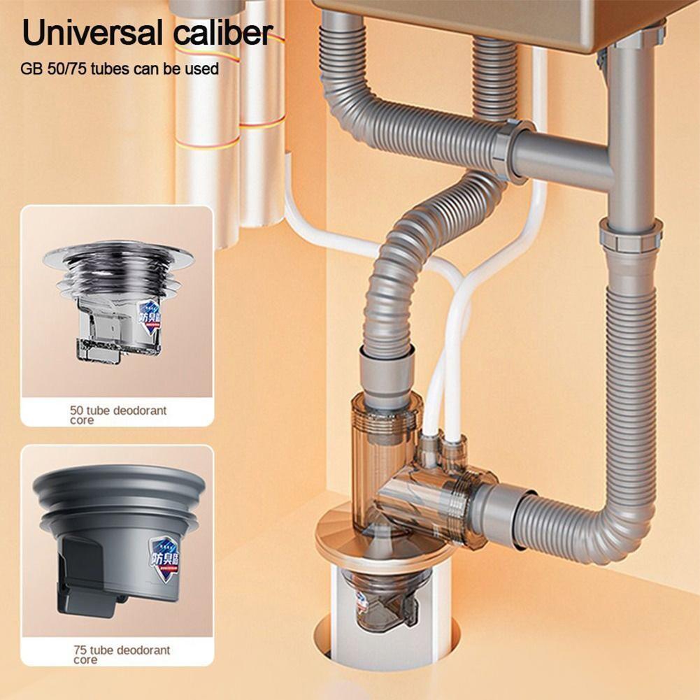 50/75mm Kitchen Sink Drain Connector Kit, Universal Drainage Pipe Installation Set For Home & Kitchen Use, Easy Plumbing
