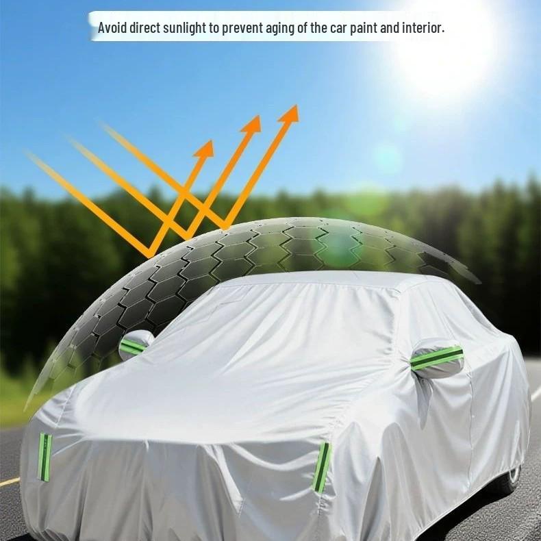 Universal All-Season Padded Waterproof Car Cover for Sun and Rain Protection