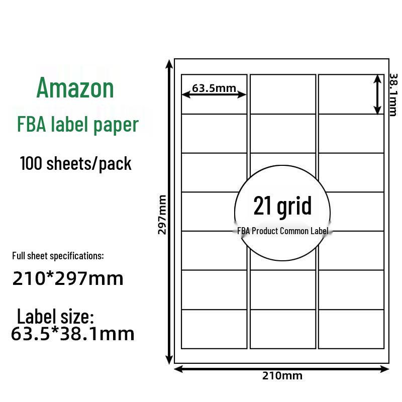 FBA Self-Adhesive Label Paper, 30 Grids, 6 Grids, 40UP44, 212427 Grids.