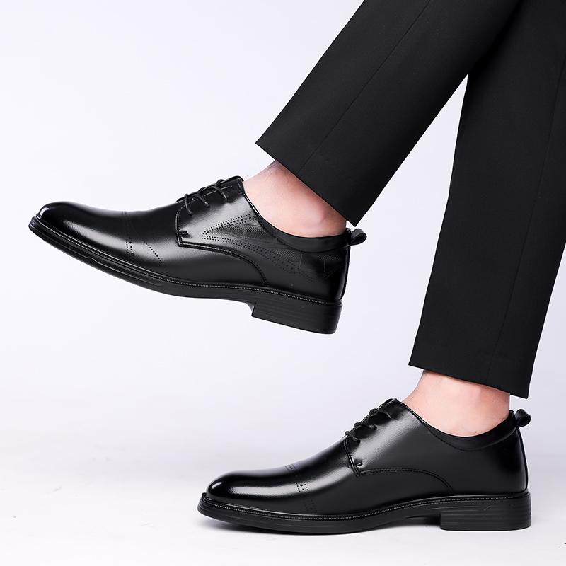 Luxury Brand Male Dress Flats New Classic Men Oxfords Shoes Men Lace-Up Business Shoes All-match Male Casual Leather Footwear