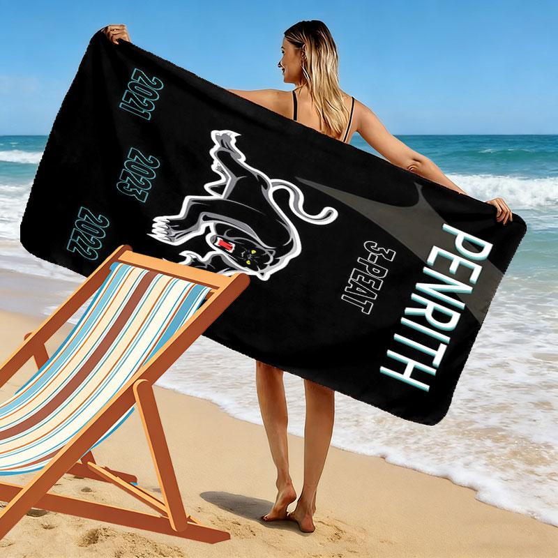 Penrith Panthers Legacy Print Beach Towel, Large Soft Quick Dry Towel for Beach Camping Swimming