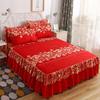 Home Decoration Brushed Printed Bed Skirt Bedding Three-piece Set Pillow Case Bed Cover