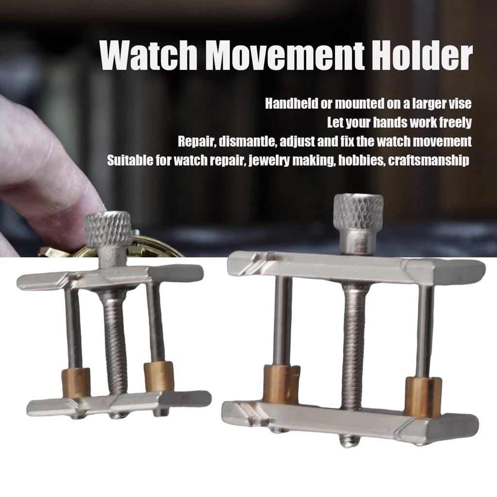 2Pcs Watch Movement Clamp Aluminum Alloy Case Vice Holder Adjustable Repairing Tools
