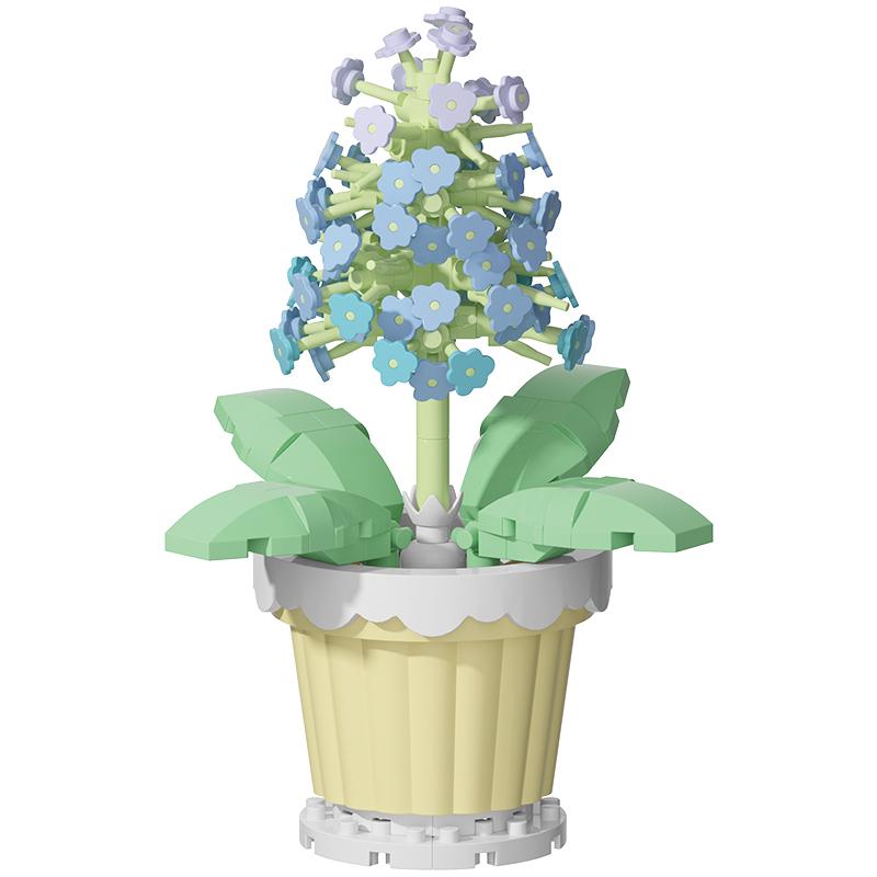 Children's handmade DIY potted desktop decorations simulated flower bouquets small particle assembly puzzle toys