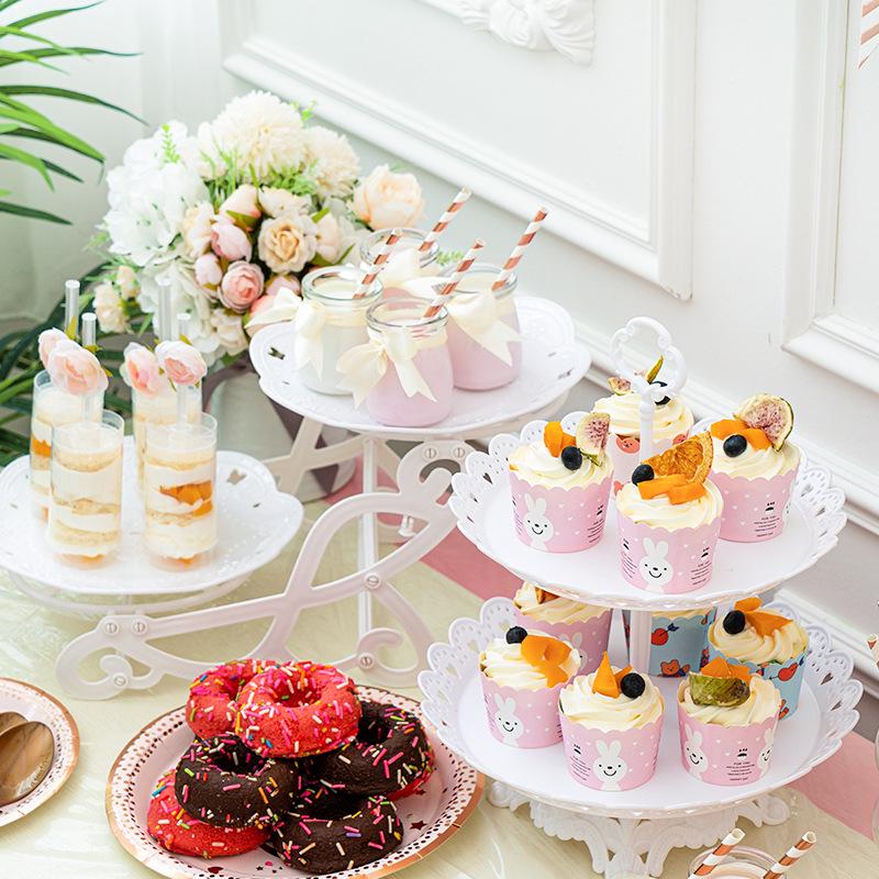 Disposable Dessert Display Stand for Children's Birthday - Cake & Plates Party Decoration
