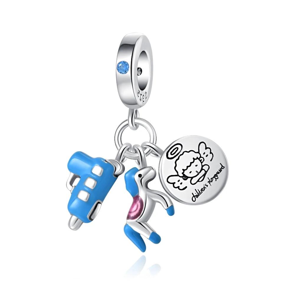 925 Silver Charm Bracelet DIY Jewelry Gift for Women with Guitar Dice Headphones Candy Pendant Fashion Accessories