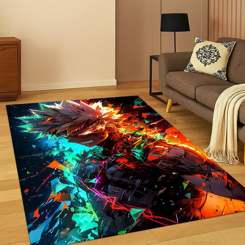 My Hero Academia Deku Bakugou Cartoon Anime Carpet Rug for Bedroom Living Room Sofa Doormat Home Decor,Kid Area Rug Non-slip