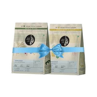 Blue Tokai Coffee Roasters Sampler Pack of Coffee Blends | Attikan Estate - Medium Dark Roast & Vienna-Dark Roast | Home Espresso Grind 75g Each
