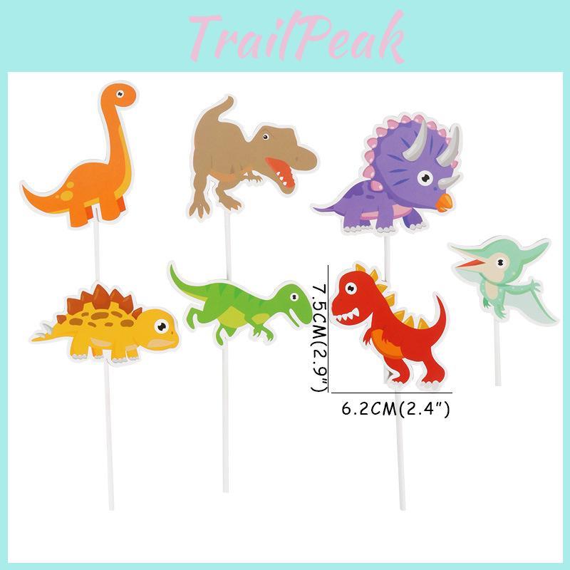 Cake Themed Dinosaur Accessory Paper Flag Plugin Set Birthday Decoration Party