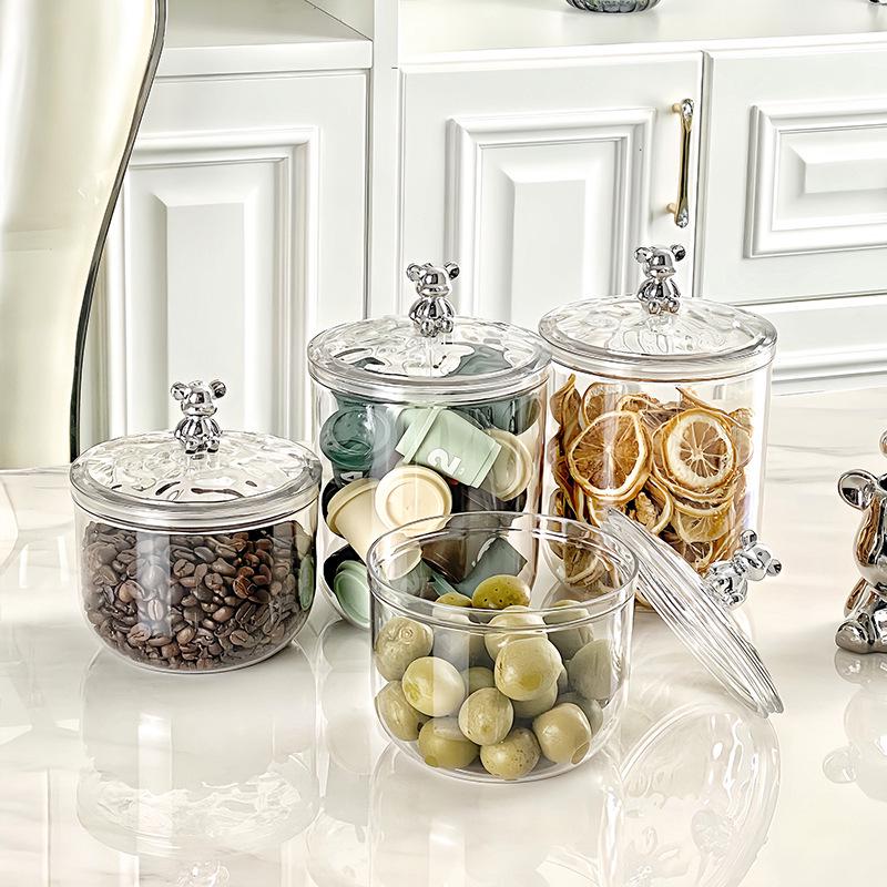 Coffee Bean Bear Candy & Snack Storage Jar - Nut, Seed & Food Holder