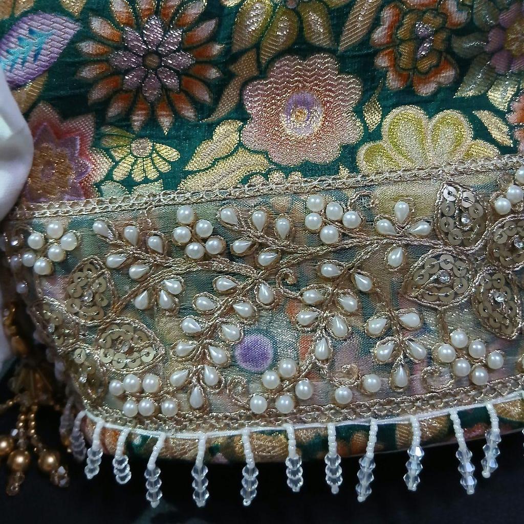 Used [Good condition] Indian embroidery drawstring bag potli bag
