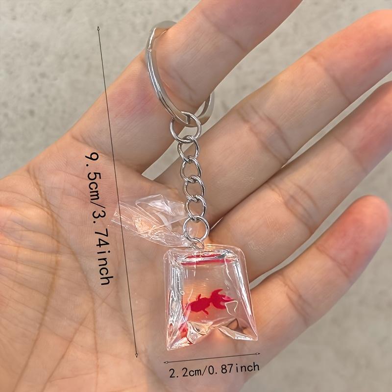 2pcs Transparent goldfish keychain, keychain accessory, pendant ornament, pendant accessory, ring clasp, bag accessory
