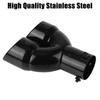 Black Universal 63mm Car Inlet Car Accessories Double Outlet Stainless Steel Double-Barrel Rear Exhaust Tip Tail Pipe