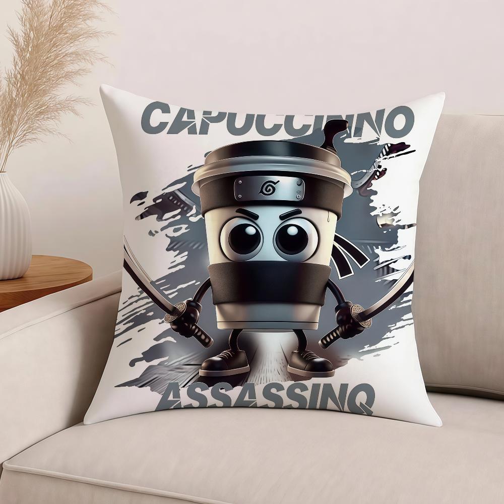 Cartoon Cappuccino Assassino Pillow Case Office Cushions Suitable For Sofa Car Bedroom Decorative Cushion Cover