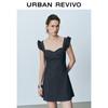 UR 2025 Summer Retro Ruffle Denim Mini Dress